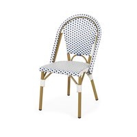 Bambou à la recherche de bistro chaise de salle à manger extérieure café jardin utilisation pour balcon style français en aluminium empilable osier rotin ensemble