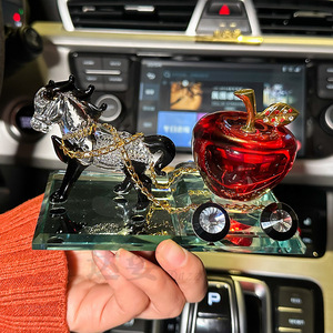 Adorno de Cristal con Forma de Caballo y Manzana para Coche, Decoración Rectangular para el Hogar, Regalo para Amigos - Product Image 3