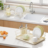 WIREKING Nouveau séchoir à vaisselle personnalisable en acier au carbone, support de séchage pour assiettes pour évier de cuisine