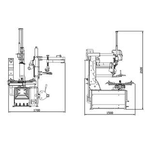 CE China fábrica 12-26 ''torre tiltback automático carro pneu trocador máquina com braço oscilante