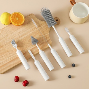 Limpiador de biberones con cepillo de silicona para limpieza de botellas de agua, juego de cepillos de silicona con mango largo - Product Image 6