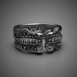 Scorpion Shaped Open <b>Ring</b> Black Gold Punk Jewelry Unisex Fashion <b>Ring</b> Gift Insect Animal Zodiac Design CY641 - Product Image 1