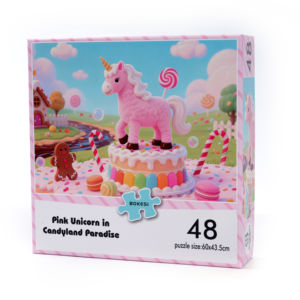 Livre de puzzle personnalisé 48 pièces sur le thème du chat parlant Tom pour filles, jeu d'intérieur, motif rose, papier offset spiralé, outils de réflexion - Product Image 1