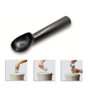 Cuchara para helado antiadherente, portátil, negra, de aluminio, para hacer bolas de melón, para masa de galletas, utensilios para helado - Product Image 4
