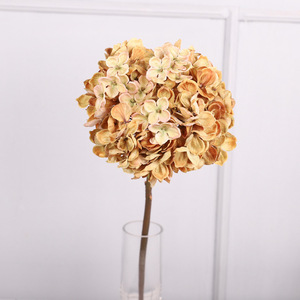 Fleurs artificielles en soie d'hortensia imprimées aux couleurs d'automne, décoration de mariage, ornement de maison, haute simulation, réutilisables - Product Image 3