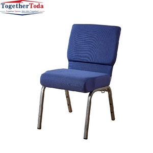 Chaise d'église empilable en acier de style moderne, rembourrée, en métal, avec système d'interverrouillage, vente en gros de chaises d'église - Product Image 5