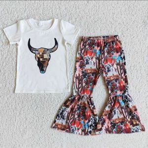 Conjunto de Ropa de Verano para Niñas, Blusa y Pantalones, Venta al por Mayor, Ropa de Estilo Vaquero Occidental para Niñas, Conjunto de Ropa de Seda de Leche para Niños - Product Image 5