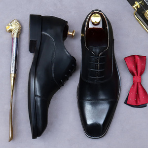 Zapatos de vestir retro para boda, zapatos Oxford negros con punta en pico hechos a mano, zapatos de fiesta de lujo para exteriores de diseñador - Product Image 2
