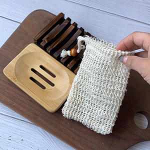 ถุงสบู่ <span class=keywords><strong>Sisal</strong></span> แบบมีเชือกรูด,ที่วางสบู่ที่ขัดผิวถุงตาข่ายสบู่แบบแฮนด์เมดช่วยประหยัดสบู่สำหรับอาบน้ำ - Product Image 3