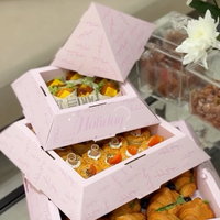 Carton de luxe logo personnalisé scatola boîte à sushi nourriture à emporter cookie chocolat gâteau boîte trois couches doux cadeau boîtes vides