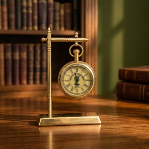 Horloge de bureau en laiton personnalisée de qualité supérieure, inspirée des montres de poche vintage, horloge décorative de bureau pour la maison, le bureau et les cadeaux - Product Image 2