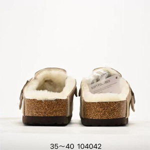Sandales plates en fourrure douillette d'<span class=keywords><strong>hiver</strong></span> pour femmes, style <span class=keywords><strong>Birkenstock</strong></span>, semelle épaisse, chaussures de plateforme, pantoufles - Product Image 5