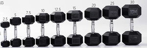 Haltères hexagonaux Befreeman avec poignée moletée antidérapante <span class=keywords><strong>2</strong></span>,5-50 kg pour la musculation - Vendus individuellement World Gym Equipment Cup - Product Image 2