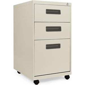 Alera PABBFPY Armoire de classement sur pied 14 7/8w X 19-1/8d X 27-3/4h à trois tiroirs en métal couleur putty - Product Image 2