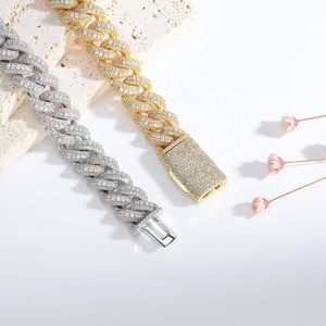 OUGEPHELI 15mm 3 filas Hip Hop Iced Out CZ Zircon <span class=keywords><strong>Collar</strong></span> De Candena Cubana Eslabones Cubano <span class=keywords><strong>Collar</strong></span> Miami Cuban Link Chain - Product Image 6