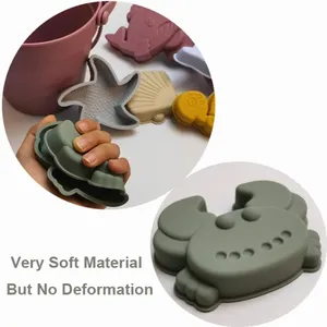 Avec la certification CE CPC Seau de <span class=keywords><strong>sable</strong></span> en <span class=keywords><strong>silicone</strong></span> Jouets pour enfants Été Extérieur Ecologique Réutilisable Bébé Tan <span class=keywords><strong>Silicone</strong></span> Jouets de plage - Product Image 4