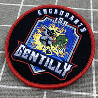 Badges tissés personnalisés à la vente chaude, logo de marque, nom de l'équipe, à coudre ou à repasser, patchs tissés pour vêtements