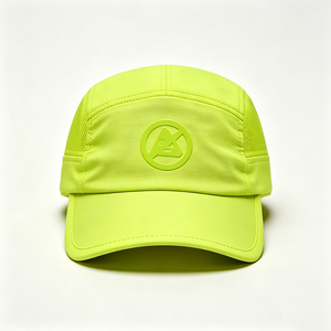 Lightweight Breathable Neon Green 5 Panel Running Cap Quick Dry Mesh Sports <b>Hat</b> for Men - Product Image 3