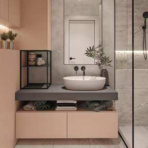Mueble de Baño Moderno con Espejo Inteligente y Gabinete Flotante para Ducha - Product Image 6
