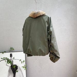 <span class=keywords><strong>Manteau</strong></span> parka pour femme, nouveau modèle automne-hiver, court, <span class=keywords><strong>vert</strong></span>, col en fourrure de vison, 90% duvet de canard blanc - Product Image 4