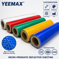 Rollo de Lámina Reflectante Microprismática de Grado Ingeniería, Autoadhesiva, de PET, para Señales de Tráfico y Carreteras, Resistente a la Intemperie, Directo de Fábrica