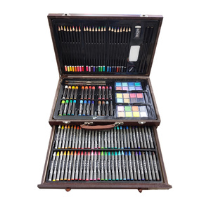 Ensemble d'art de luxe en bois de 143 pièces, best-seller <span class=keywords><strong>Amazon</strong></span>, boîte en bois, ensemble de peinture pour enfants - Product Image 1