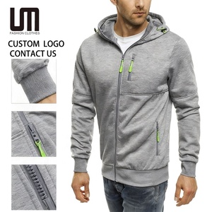 Felpe con Cappuccio e <span class=keywords><strong>Zip</strong></span> da Uomo con Logo Personalizzato Servizio OEM, Giacche con Cerniera e <span class=keywords><strong>Tasche</strong></span> - Product Image 1