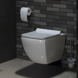 Chinese Toiletbadkamer Randloze Muur Opgehangen Toilet Wassen Naar Beneden P-Trap Wc Keramisch Hangend Toilet