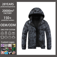 Veste matelassée à capuche pour homme, en nylon brillant 100%, camouflage blanc, chaude pour l'hiver, idéale pour les activités de plein air et les saisons hivernales