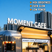 Enseigne LED personnalisée pour entreprises, lettres lumineuses frontales pour remorques à café et signalétique de cafés mobiles, fournisseur de lettres en relief pour camions de restauration