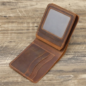 Wholesale Leather Credit Card Holder Crazy Horse Leather <b>Wallet</b> <b>RFID</b> <b>Blocking</b> <b>Wallet</b> for Men - Product Image 3
