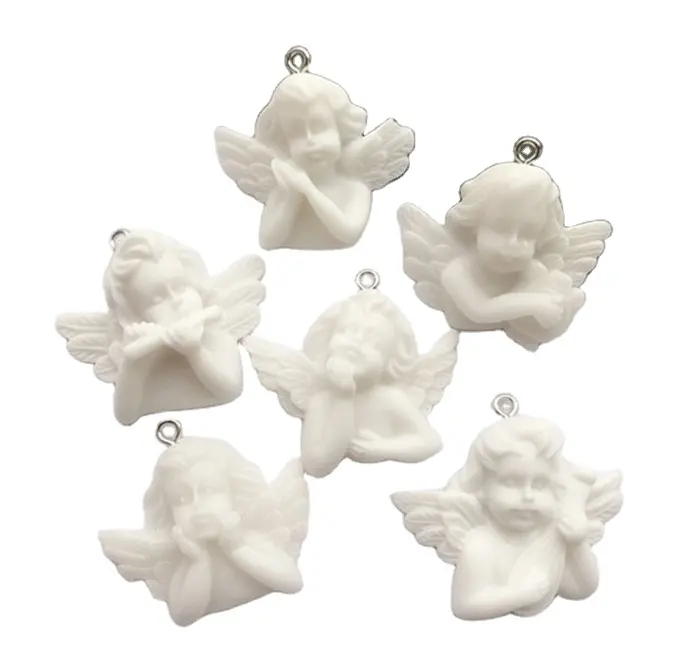 32mm * 27mm Harz Charms Cute Cupid Angel Handwerk Flatback Zubehör für Halskette Ohrring Anhänger Diy Making