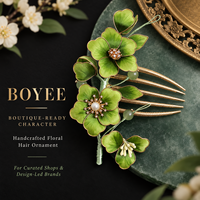 Vente en gros et au détail : Accessoire polyvalent fait main en velours et filigrane, motif fleur, pour cheveux, coiffure ou comme broche, inspiré du patrimoine culturel immatériel
