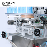 ZONESUN automatique bureau huile eau vin bouteille liquide savon pot remplissage bouchage et étiqueteuses ligne pour bouteilles rondes