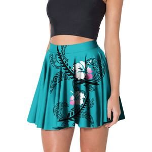 تنورة قصيرة غير رسمية بنمط Hibiscus بنمط Hawaii ، تنورة كبيرة الحجم للحفلات والحفلات الموسيقية ، تنورة قلم رصاص Puletasi القبلية ، ملابس نسائية بولينيزية - Product Image 1