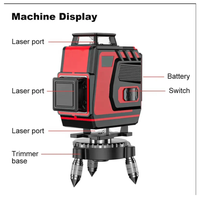 Niveau laser rotatif 4D à 360 degrés à 12 lignes, précision de 1 mm, qualité industrielle et DIY, niveau laser professionnel fabriqué en Chine
