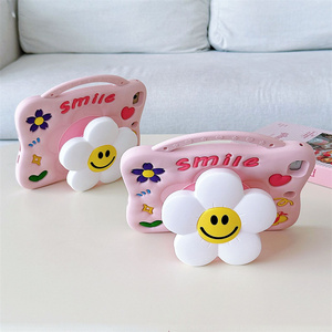 2026 Hand Stand Flower Silicone <b>Tablet</b> Case for iPad Air 7 8 9 Gen 6 10. 9 A16 11 Pro Inch Butterfly Smile <b>Holder</b> Cartoon cover - Product Image 3
