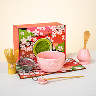 Geling – Ensemble de bols à matcha en céramique, design Japandi, écologique, tendance 2025, avec accessoires personnalisés et cuillère, coffret cadeau – Vente chaude