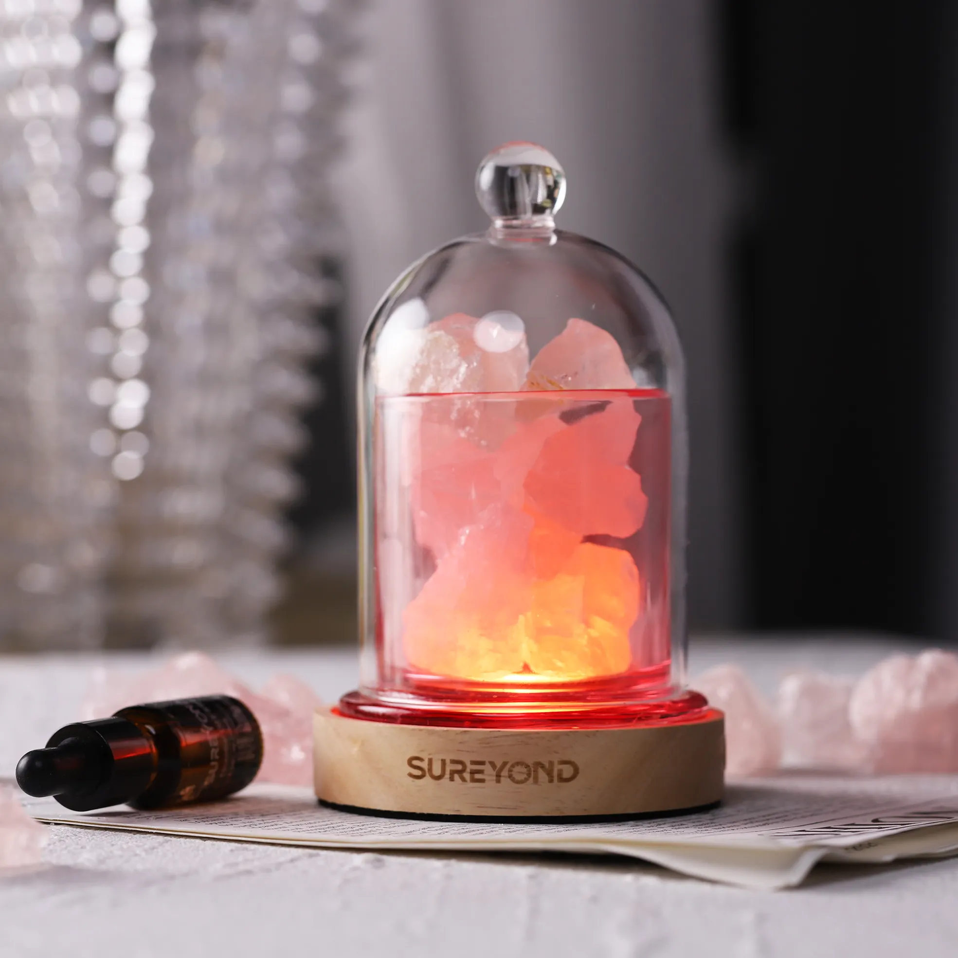 Doğal kristal taş uçucu yağ difüzör şifa aromaterapi himalaya tuz lambası koku Aroma brülör ev dekor için