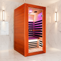 Sauna électrique pour 2-3 personnes, mini sauna intérieur en acrylique, infrarouge lointain, vapeur humide, panneau de commande informatisé, alimentation par prise, sauna de villa
