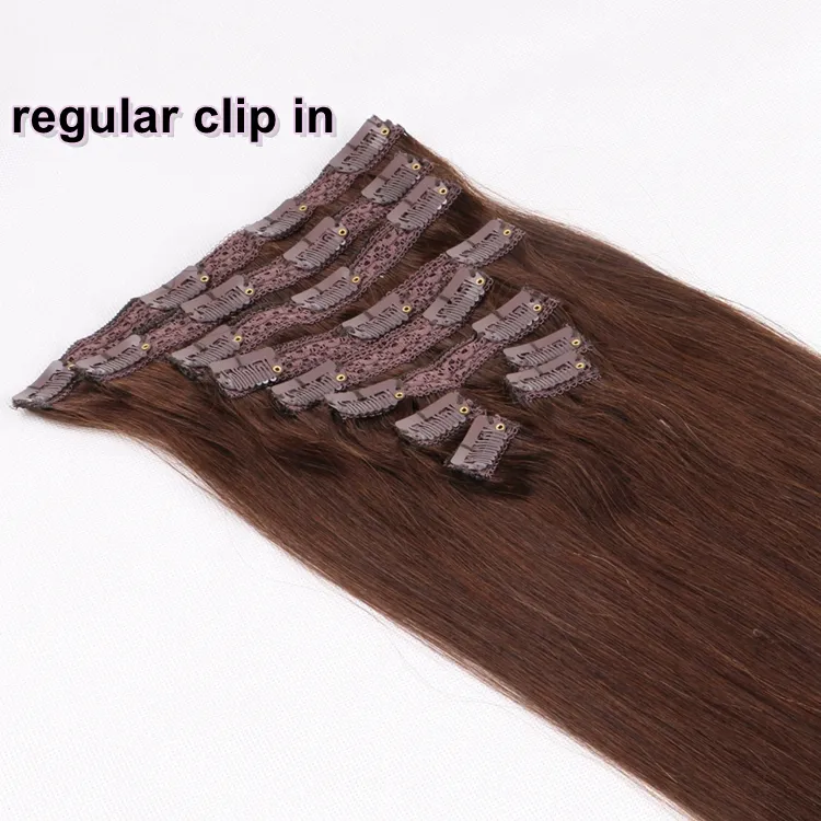 100% 人間の自然なレミーヘアシームレスクリップのヘアエクステンションのクリップ前髪のクリップxuchangハーモニーヘア製品のハーフウィッグのクリップ