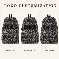Sac à dos imperméable vintage OEM en fourrure avec logo personnalisé appliqué, faible MOQ, doublure en polyester, sac de voyage portable pour femme, vente en gros