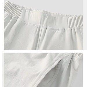 Pantalon décontracté <span class=keywords><strong>taille</strong></span> <span class=keywords><strong>haute</strong></span> tissé coupe droite pour femme, printemps-été, <span class=keywords><strong>taille</strong></span> élastique, coupe bootcut, pour fitness, entraînement, course et sport - Product Image 5