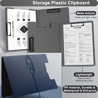 Portapapeles Plegable A4, Carpeta con Clip, Portapapeles para Escribir con Dos Clips Metálicos, Soporte Horizontal y Vertical