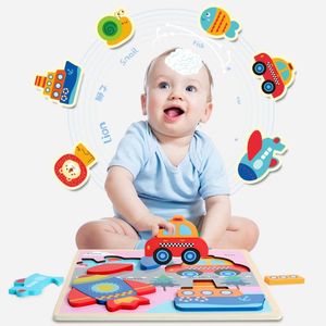Jouets éducatifs pour bébés <span class=keywords><strong>de</strong></span> 1 à 3 <span class=keywords><strong>ans</strong></span>, blocs <span class=keywords><strong>de</strong></span> construction pour le développement <span class=keywords><strong>de</strong></span> l'intelligence, insectes, animaux, transport, puzzles cognitifs - Product Image 2