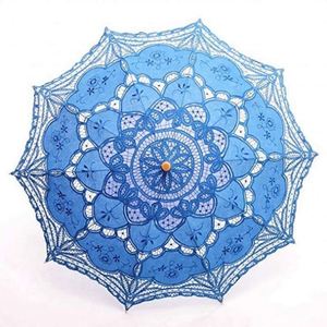 Parasol de mariage victorien en dentelle de coton imprimé sérigraphié, fait main, couleur bambou naturel, 48 cm - Product Image 3