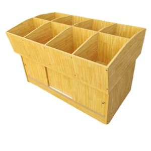 OEM Supermercado Arroz Gabinete Madera Grano a granel Cuadrado Contenedor Estante de exhibición para la venta - Product Image 3