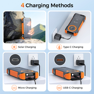 Cargador Solar Portátil <span class=keywords><strong>de</strong></span> 20000mAh con Cable Retráctil y Carga Inalámbrica para <span class=keywords><strong>Viajes</strong></span> al Aire Libre - Product Image 6