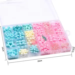 Diy Kids Toy Jewelry Making Kids Craft DIY Necklace Bracelets Colorful Acrylic Crafting Beads Kit
