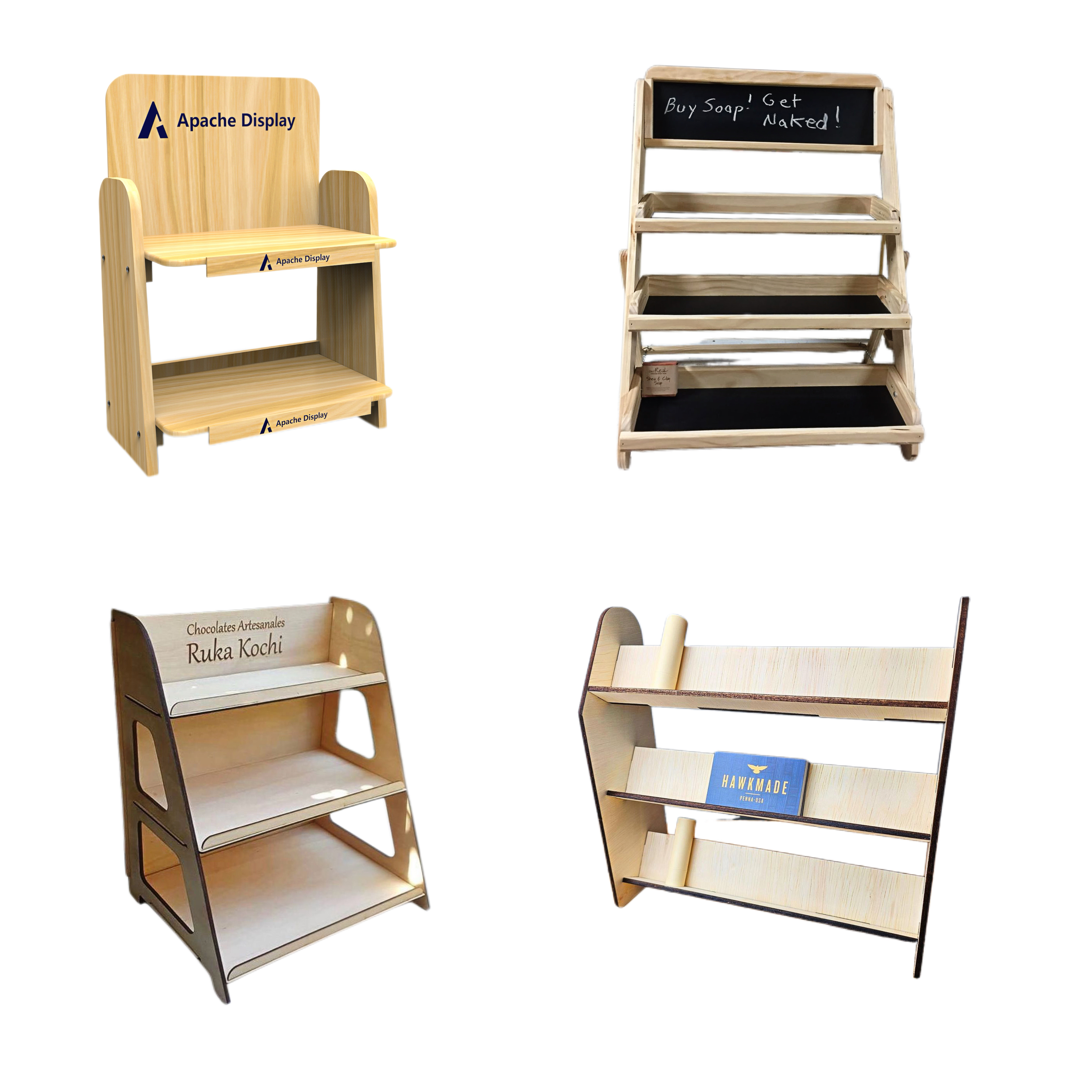 Apache Custom Wood Counter Display Stand Racks for Retail Store & Supermarket Supplies Supermarket Shelves — view 6